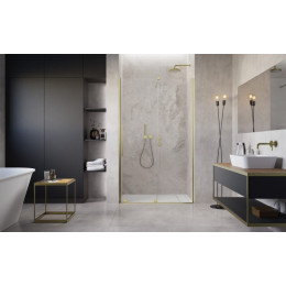 Дверь, Radaway, Furo DWJ, шв 822*2000, петли-справа, brushed gold, цвет стекла-прозрачный, Easy Clean