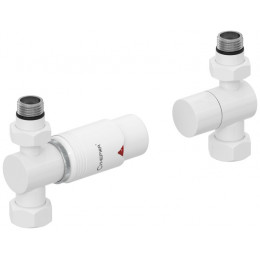 Терморегулятор , Сунержа, автоматический, G 1/2" НР х G 3/4" НГ, набор, прямой, цвет-белый