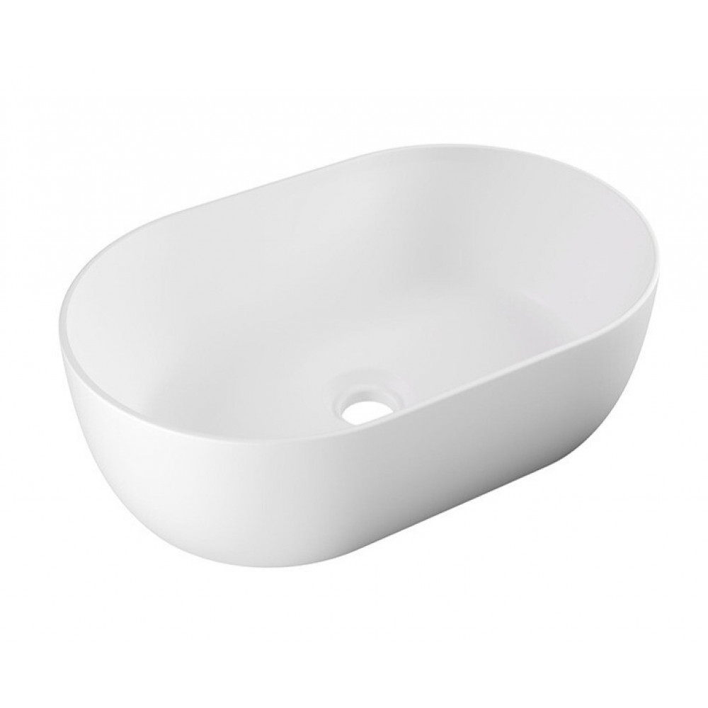 Раковина, Alice, Unica, шгв 550*350*170, отверстия для смесителя-отсутствуют, Aliglaze+, цвет-белый матовый