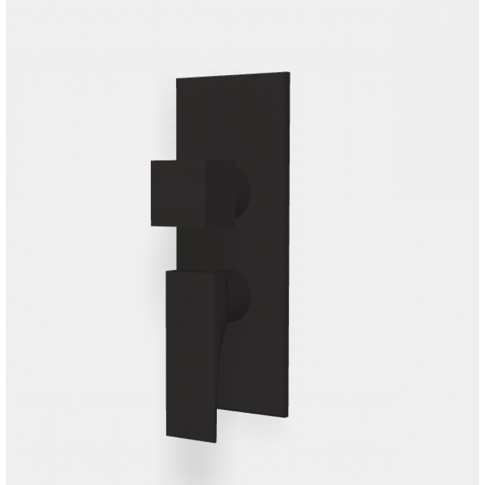 Смеситель для душа, Fima Carlo Frattini, Zeta, на 2/3 потребителя, цвет-черный матовый