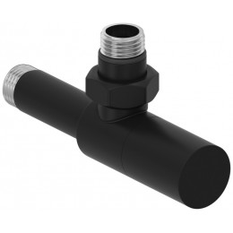 Вентиль, Сунержа, G 1/2" НР х G 1/2" НР, угловой, цилиндр, цвет-черный матовый