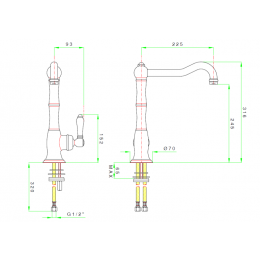 Смеситель для кухни, Nicolazzi, El Capitan, цвет-Brushed Chrome
