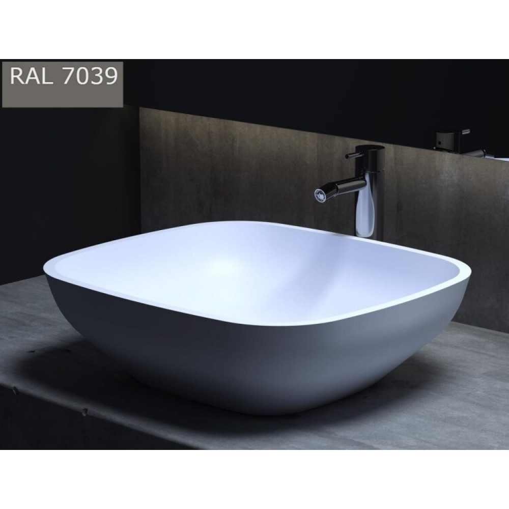 Раковина, Salini, Gloria, шгв 495*445*150, отверстия для смесителя-отсутствуют, цвет внутри и снаружи-RAL7039 матовый