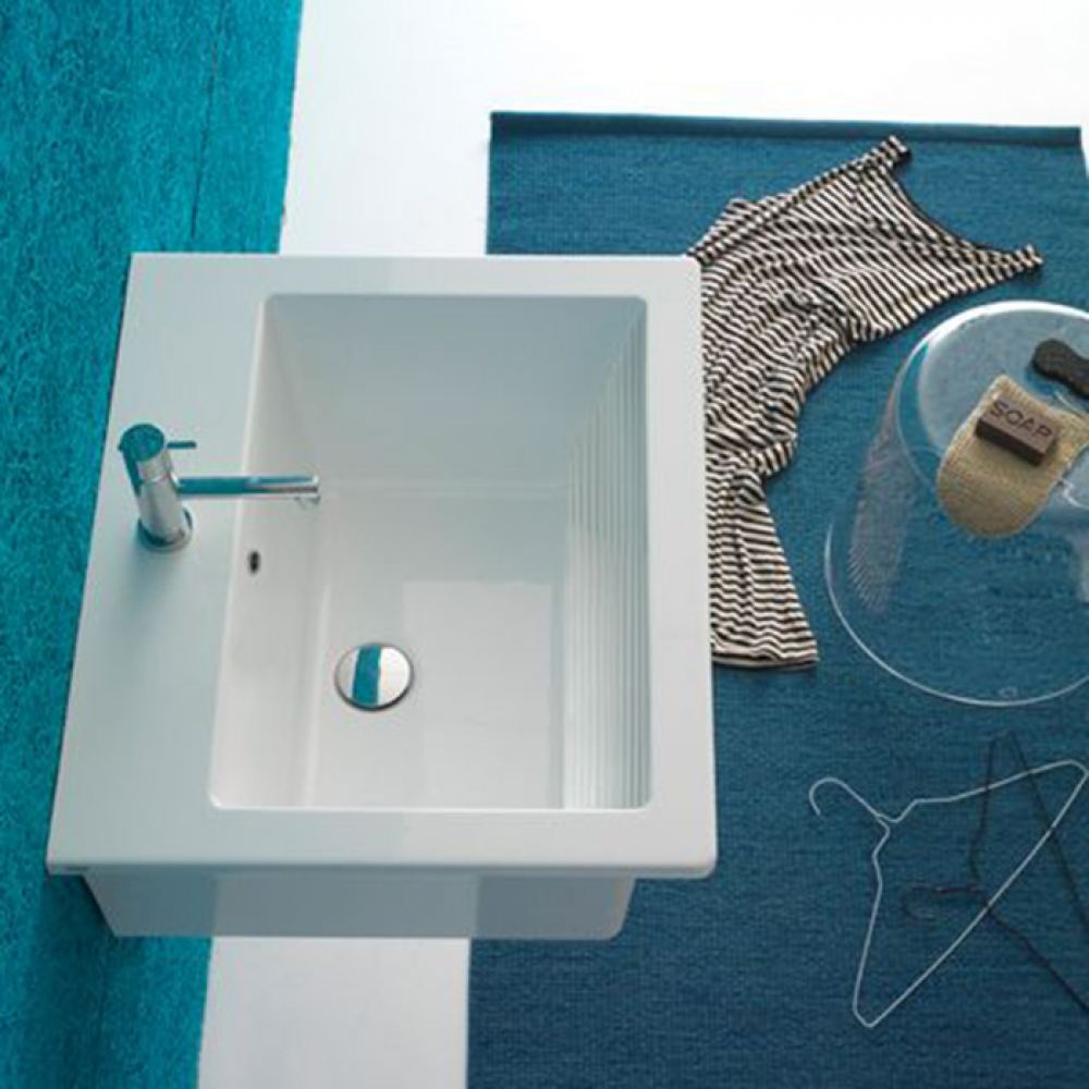 Раковина, Globo, FORTY3, шгв 600*500*250, отверстия для смесителя-1, цвет-белый