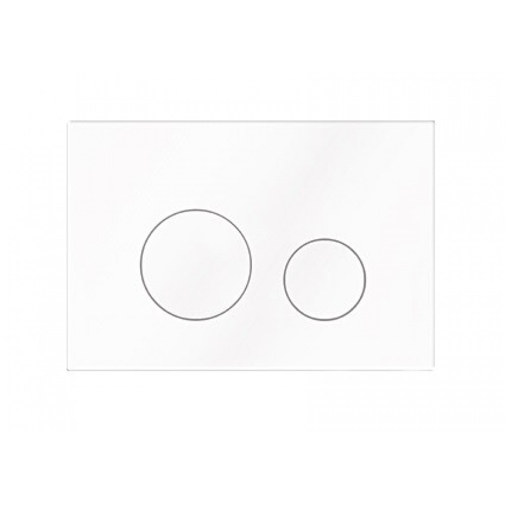 Клавиша смыва, Elsen, E11, с круглыми кнопками, для унитаза, шгв 220*13*150, цвет-белый матовый