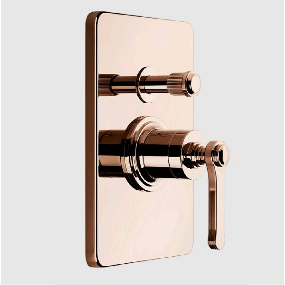 Смеситель для душа, Gessi, VENTI20, на 2 потребителя, цвет-Copper PVD