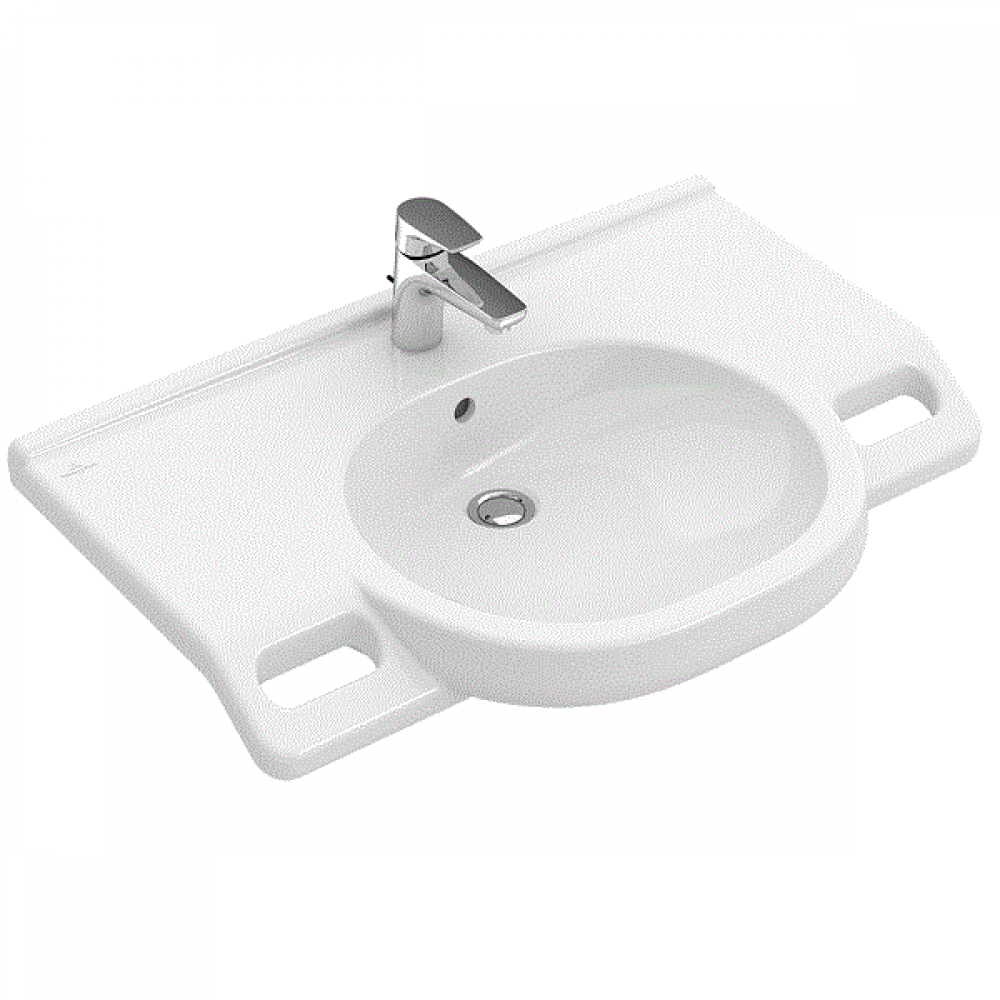 Раковина, Villeroy&Boch, O'Novo Vita, шгв 800*550*190, отверстия для смесителя-1, цвет-альпийский белый