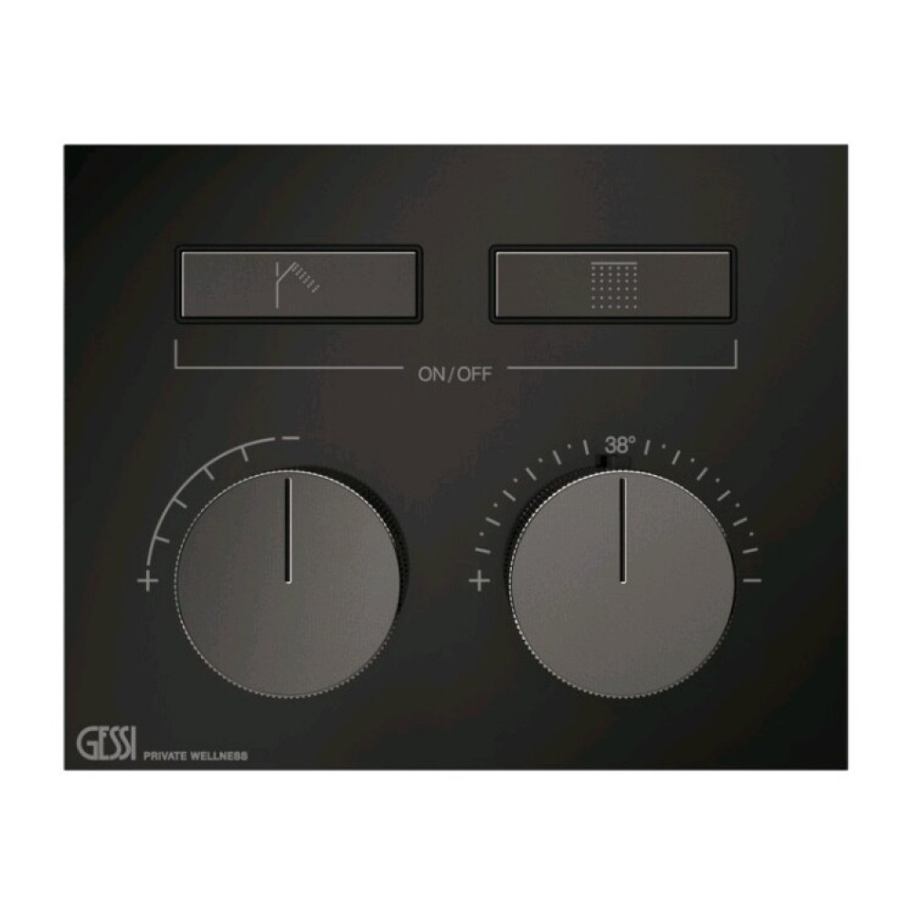 Смеситель для душа, Gessi, HI-FI, на 2 потребителя, цвет-Black Metal PVD