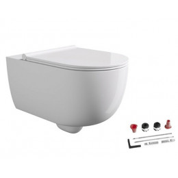 Унитаз, Alice, Unica, подвесной, шгв 350*550*345, Aliglaze+, с сиденьем, с набором для крепления, цвет-белый
