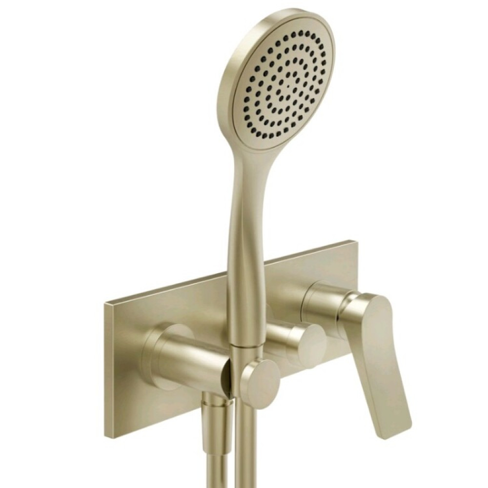 Смеситель для душа, Gessi, Rilievo, на 2 потребителя, цвет-Brushed Brass PVD