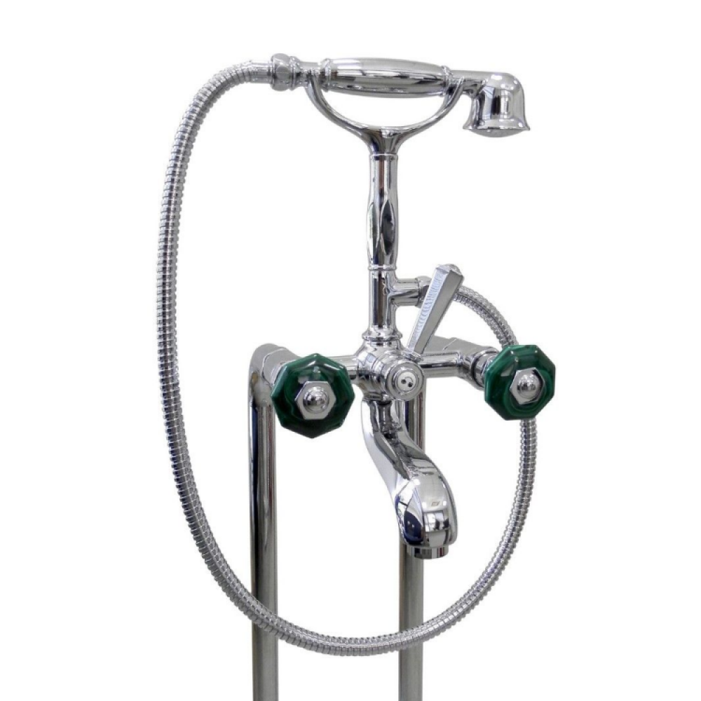 Смеситель для ванны и душа, Nicolazzi, Teide Chic, цвет ручки/смесителя-Malachite/Polished Nickel