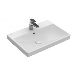 Раковина, Villeroy&Boch, Avento, шг 650*470, отверстия для смесителя-1 сквозное, 2 промаркированных, цвет-альпийский белый