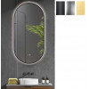 Зеркало, Smartflow, овальное, шгв 500*25*1000, с подсветкой, цвет рамы-серебро матовое