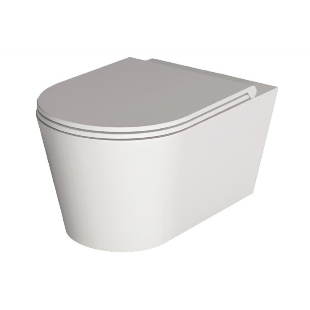 Унитаз, Alice, Hide, подвесной, шгв 370*570*345, Aliglaze+, цвет-белый матовый