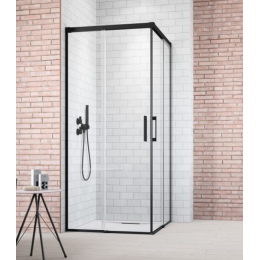 Дверь, Radaway, Idea KDD, шв 900*2005, петли-слева, черный матовый, цвет стекла-прозрачный, Easy Clean