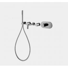 Смеситель для ванны и душа, Fima Carlo Frattini, Fimatherm, цвет-брашированный черный хром