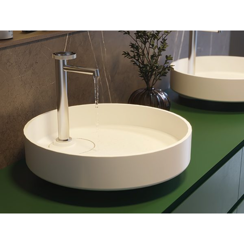 Раковина, Moma, Oyster, шгв 500*500*120, отверстия для смесителя-1, цвет-белый матовый