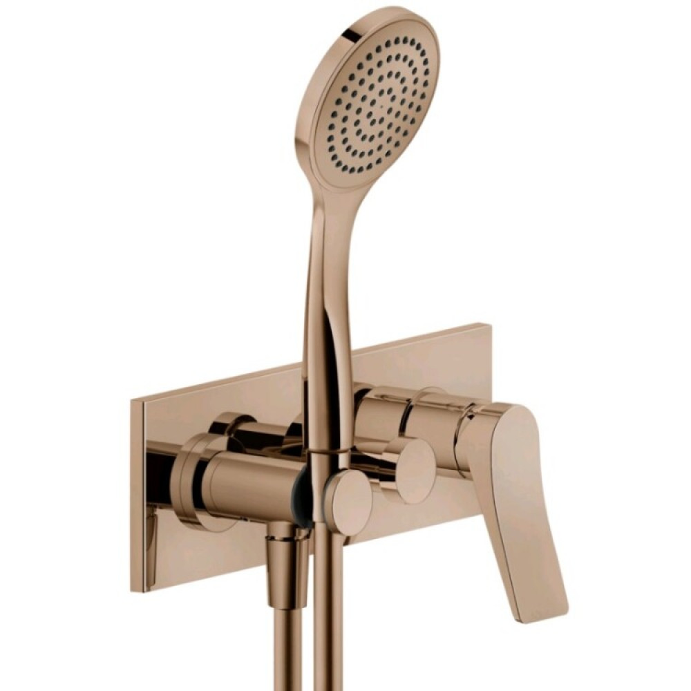 Смеситель для душа, Gessi, Rilievo, на 2 потребителя, цвет-Copper PVD