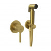 Гигиенический душ со смесителем, Kludi, BOZZ, "модерн", цвет-золото брашированное