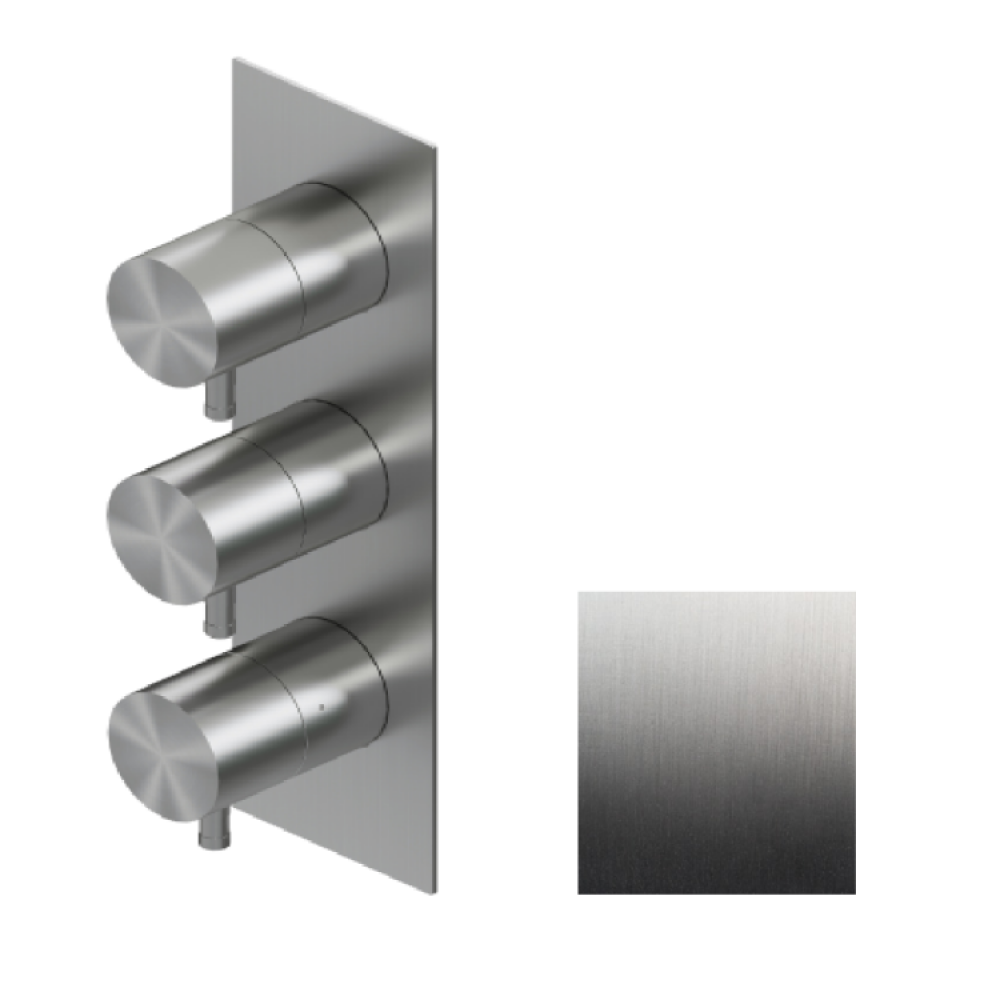 Смеситель для душа, Ritmonio, Diametro35, на 2 потребителя, цвет-Brushed Black Chrome