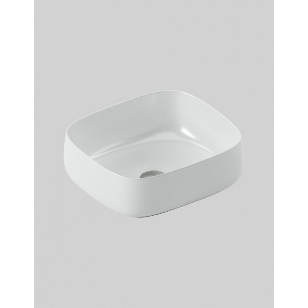 Раковина, Artceram, Cognac Quadro, шгв 460*410*155, отверстия для смесителя-отсутствуют, цвет-белый глянцевый