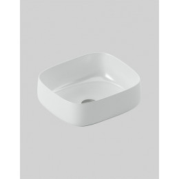 Раковина, Artceram, Cognac Quadro, шгв 460*410*155, отверстия для смесителя-отсутствуют, цвет-белый глянцевый