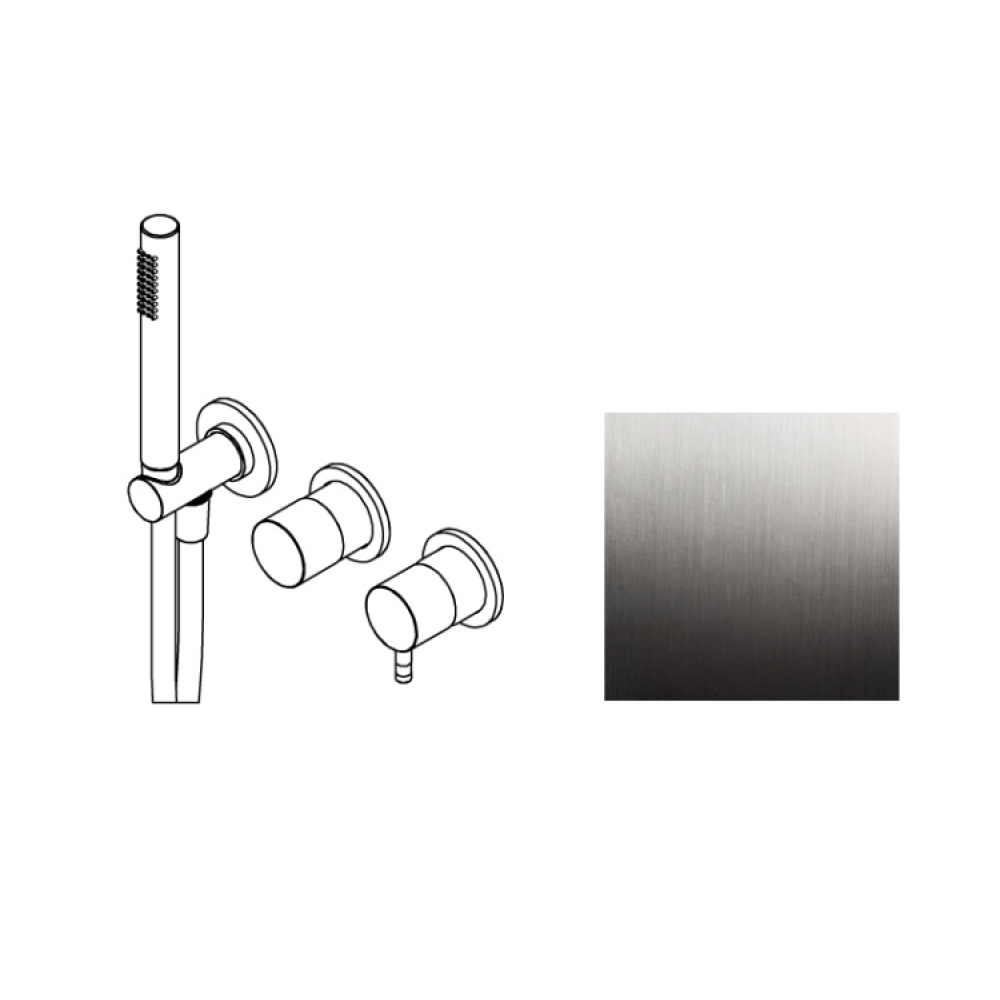 Смеситель для ванны и душа, Ritmonio, Diametro35, цвет-хром брашированный (Brushed Chrome)