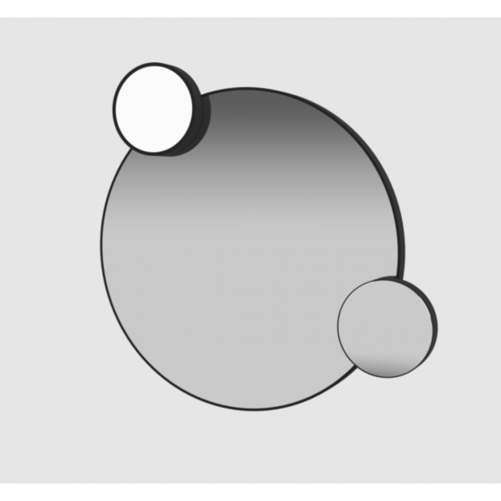 Зеркало, Alice, Lunaris, круглое, шгв 700*80*700, без подсветки, цвет рамы-черный матовый