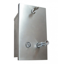 Дозатор для жидкого мыла, Nofer, шгв 150*110*260, цвет дозатора-сталь матовая