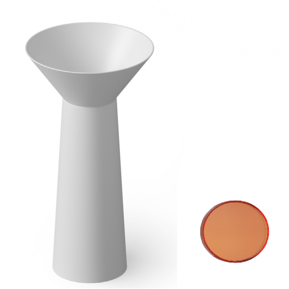 Раковина, DEA Design, Pedestal Basin, шгв 480*480*900, отверстия для смесителя-отсутствуют, цвет-Sunset