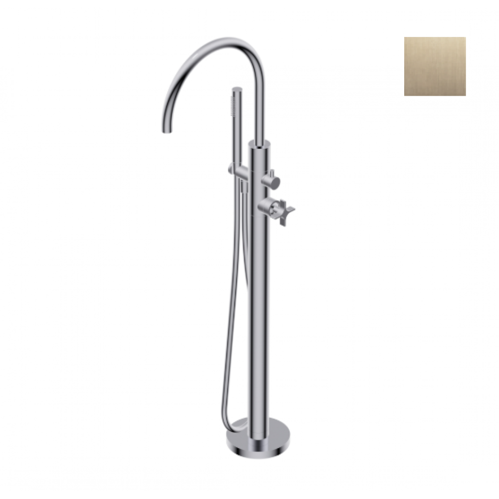 Смеситель для ванны и душа, Ritmonio, Diametro35 Cross, цвет-Brushed Champagne