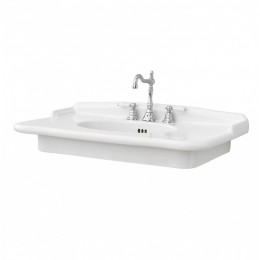 Раковина, Artceram, Hermitage, шгв 930*580*280, отверстия для смесителя-1 сквозное, 2 промаркированных, цвет-белый глянцевый