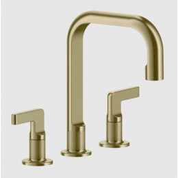 Смеситель для раковины, Gessi, Inciso, цвет-Brushed Brass PVD