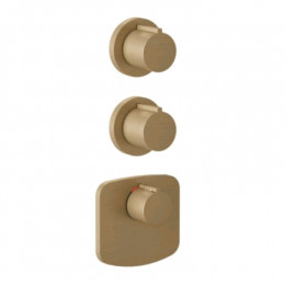 Смеситель для душа, Gessi, на 2 потребителя, цвет-Warm Bronze Brushed PVD