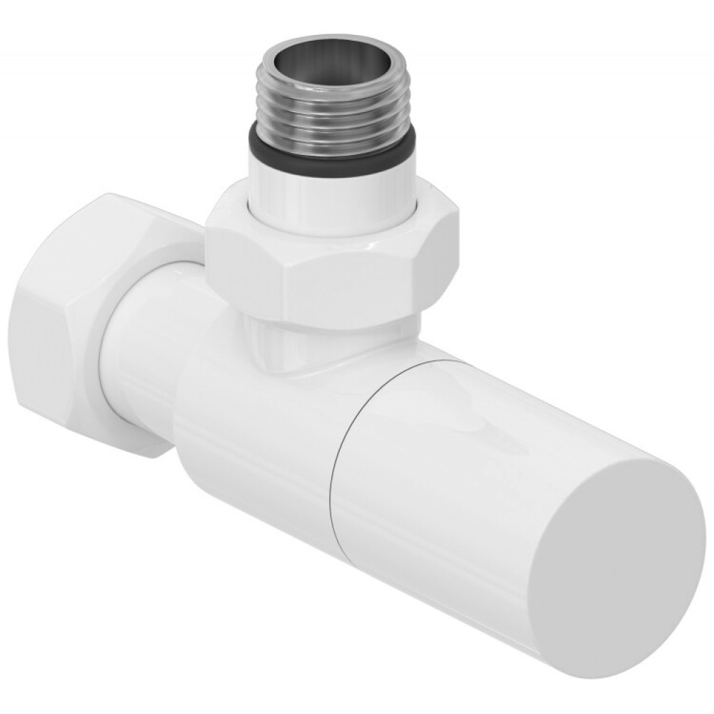 Вентиль, Сунержа, G 1/2" НР х G 3/4" НГ, угловой, цилиндр, цвет-белый