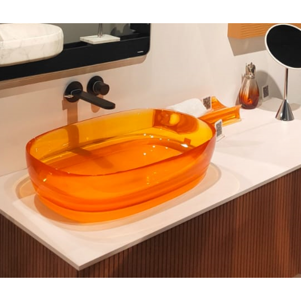 Смеситель для раковины, Antonio Lupi, Indigo, с внутренней частью и изливом, цвет-графит (Graphite)