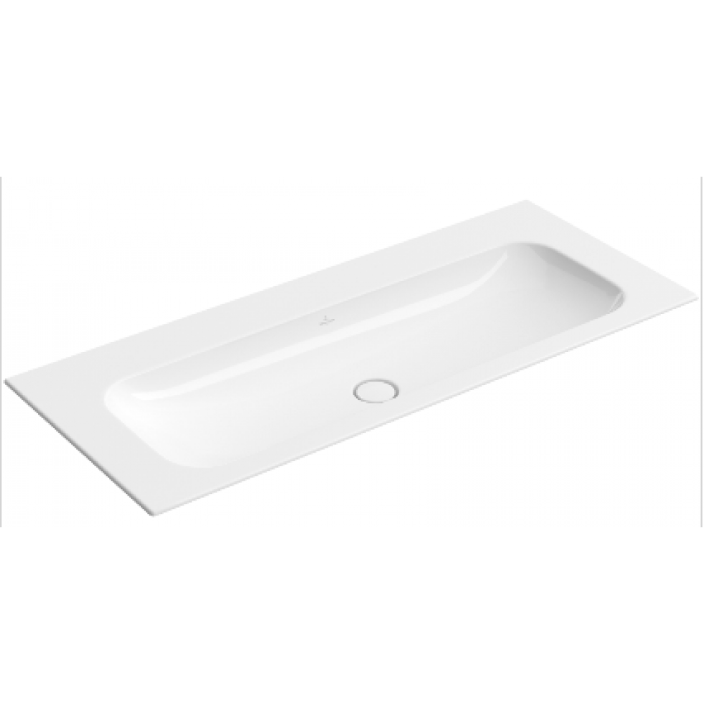 Раковина, Villeroy&Boch, Finion, шгв 1200*500*100, отверстия для смесителя-отсутствуют, CeramicPlus, цвет-камень белый