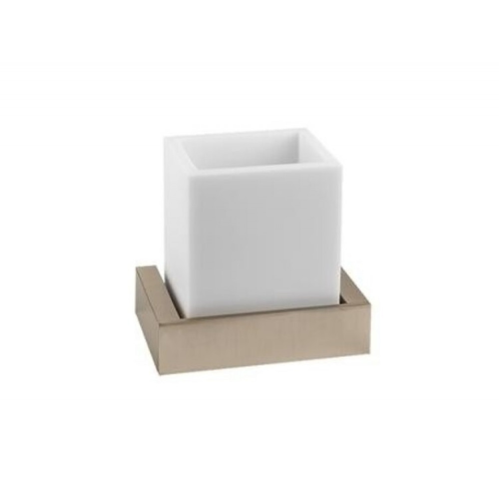 Стакан, Gessi, Rettangolo, шгв 140*95*117, цвет-Black Metal PVD/белый