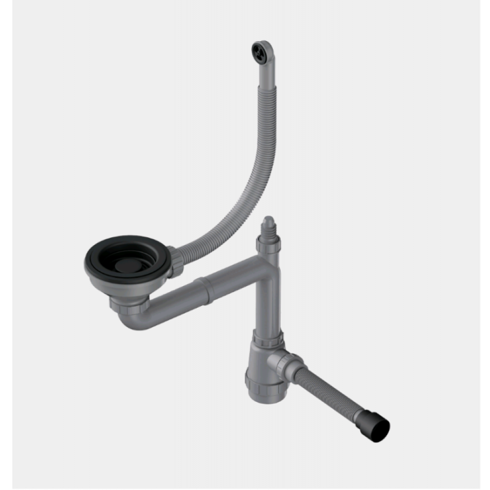 Слив-перелив, OMOIKIRI, WK-1-R-AB, для одночашевых моек, цвет-графит