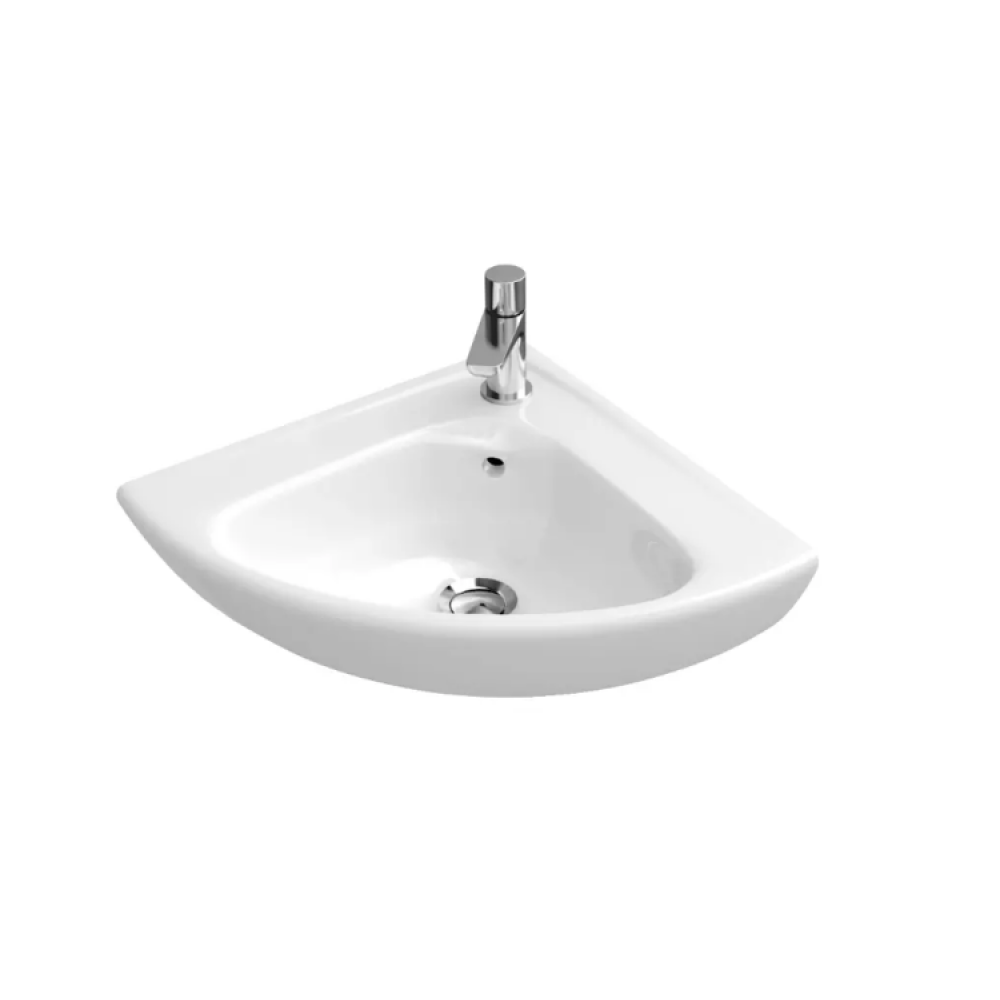 Раковина, Villeroy&Boch, O'Novo, шг 550*415, отверстия для смесителя-1, CeramicPlus, цвет-альпийский белый