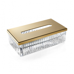 Контейнер для бумажных салфеток, 3SC, Elegance, шгв 230*125*70, цвет-прозрачный хрусталь/золото матовое