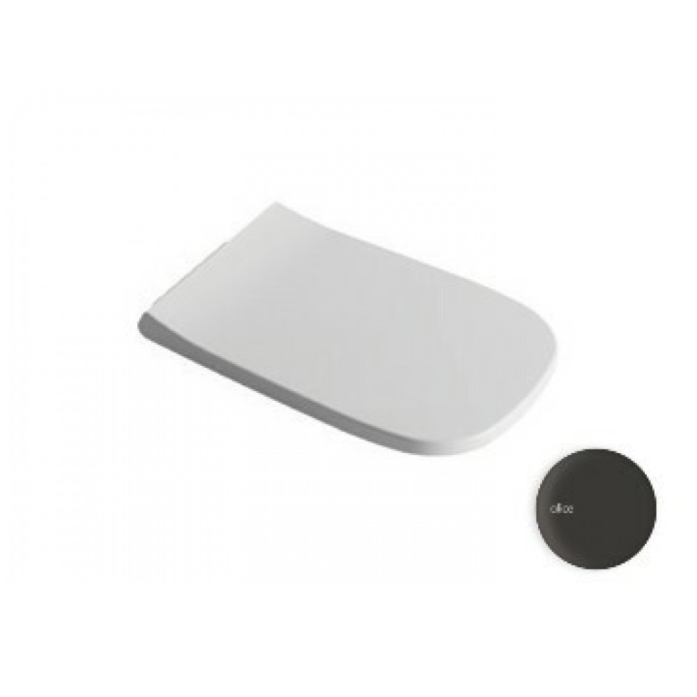 Сиденье для унитаза, Alice, Wunder, шгв 360*445*25, цвет-черный матовый