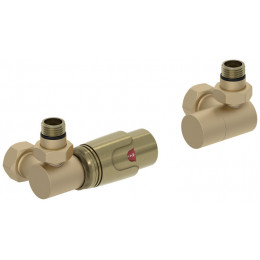 Терморегулятор, Сунержа, 3D, автоматический, G 1/2" НР х G 3/4" НГ, набор, левый, цвет-шампань матовый