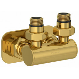 Модуль, Сунержа, угловой EU50,  для водяных полотенцесушителей, цвет-золото