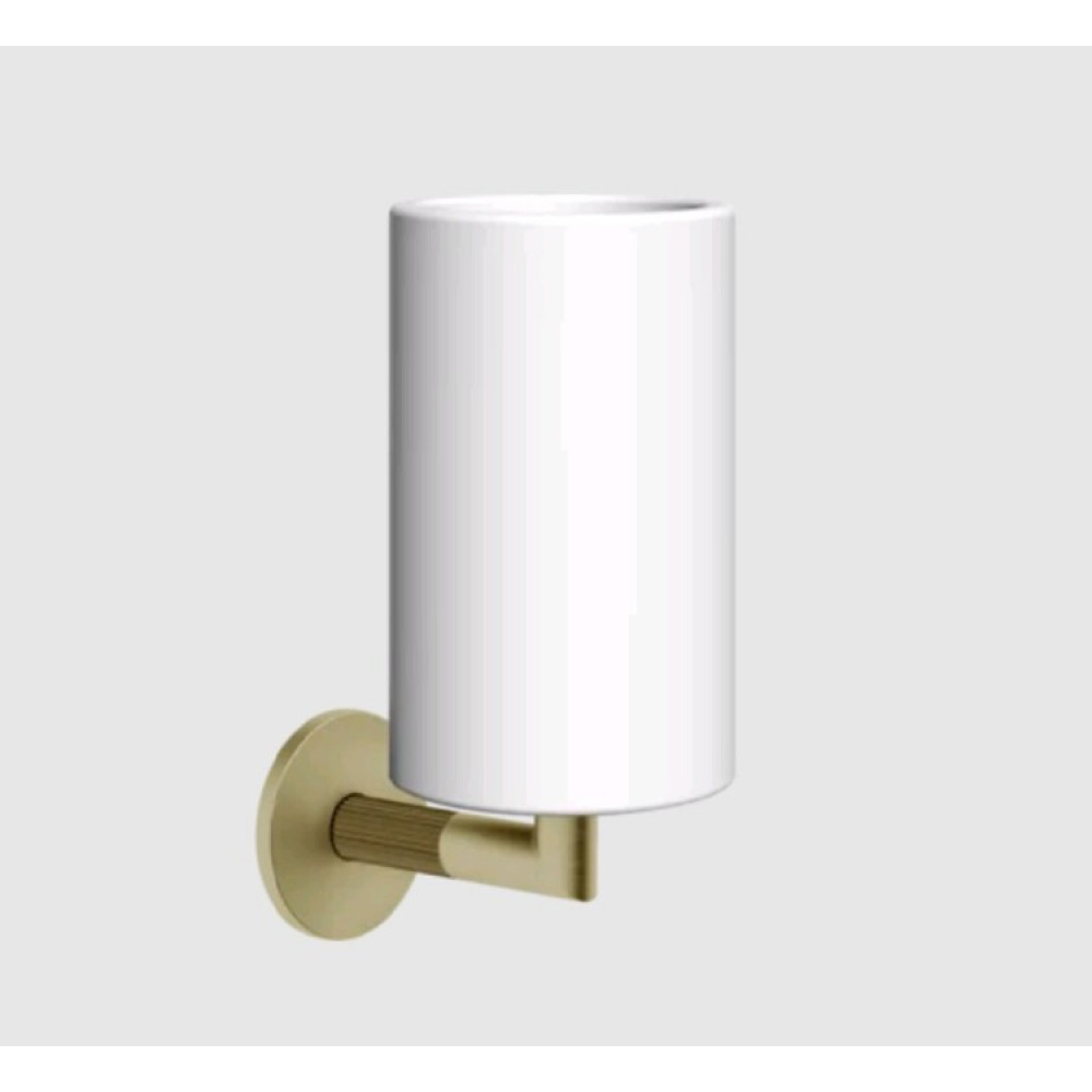 Стакан, Gessi, Ingranaggio, шгв 75*107*171, цвет-белый/Brushed Brass PVD