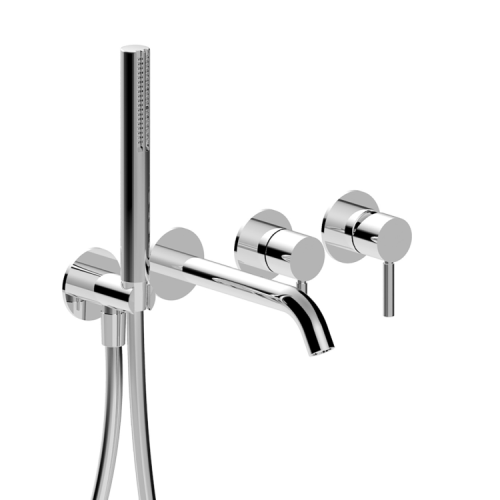 Смеситель для ванны и душа, Fantini, Nostromo, цвет-матовая натуральная сталь