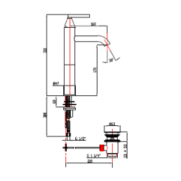 Смеситель для раковины, Nicolazzi, Flag, цвет-Antique Gold
