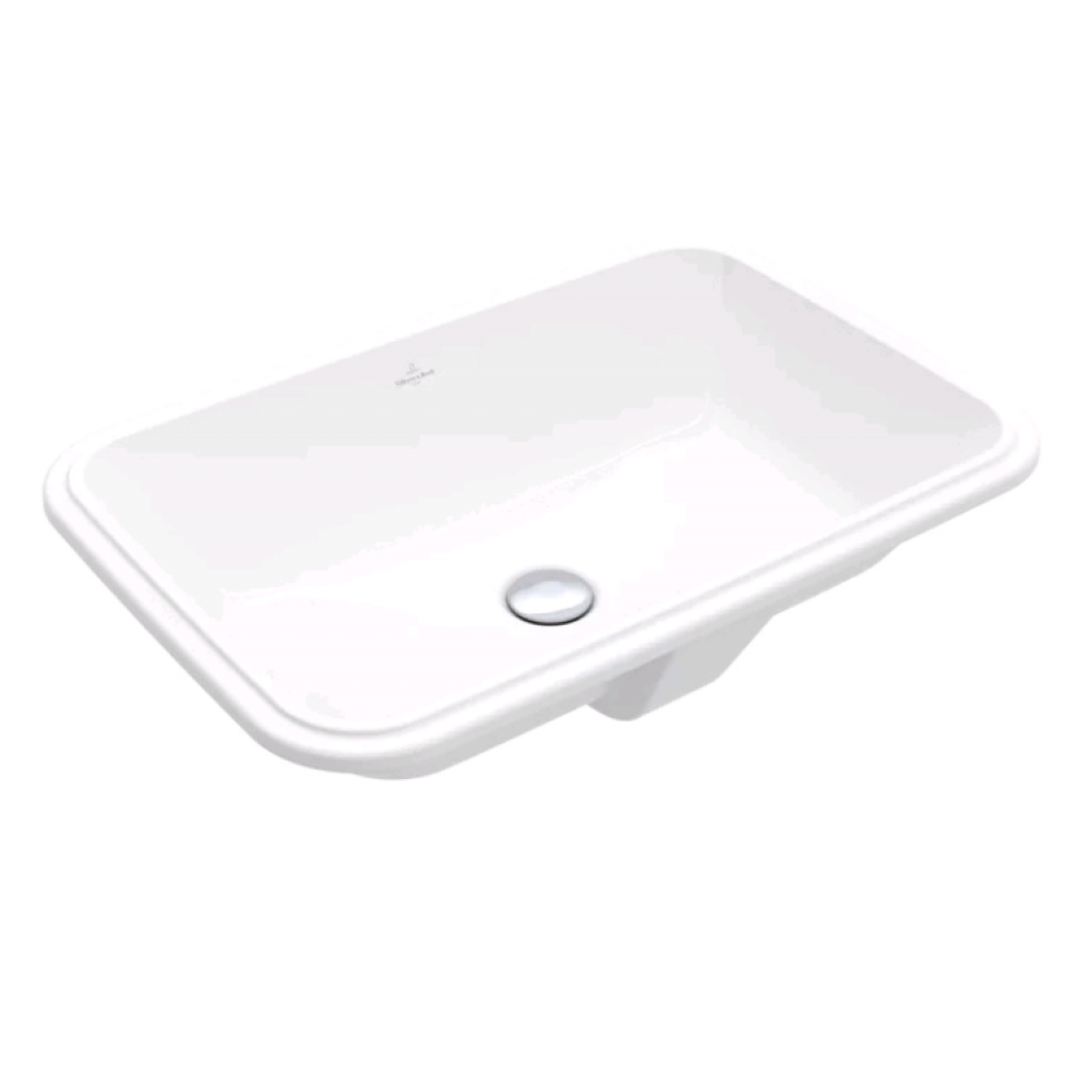 Раковина, Villeroy&Boch, Architectura, шгв 570*370*180, отверстия для смесителя-отсутствуют, цвет-альпийский белый