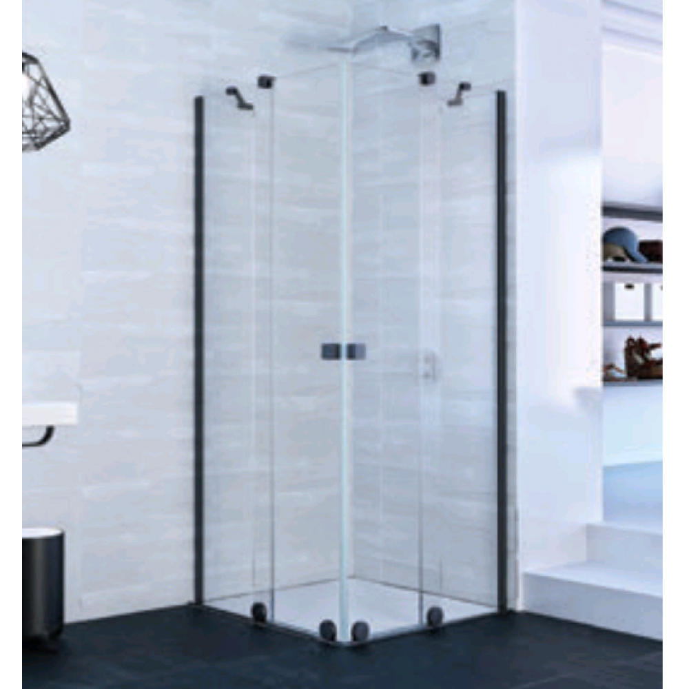 Душевое ограждение, Huppe, Xtensa, шгв 900*900*2000, петли-слева и справа, серебро глянцевое, цвет стекла-сатинированное, Anti-Plaque