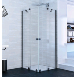 Душевое ограждение, Huppe, Xtensa, шгв 900*900*2000, петли-слева и справа, серебро глянцевое, цвет стекла-сатинированное, Anti-Plaque
